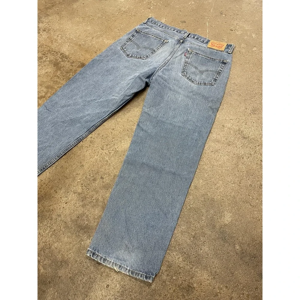 Levis 550 Jeans Mens 36x30 Blue Medium Wash Relaxed‎ Fit Tapered Leg Zip Fly